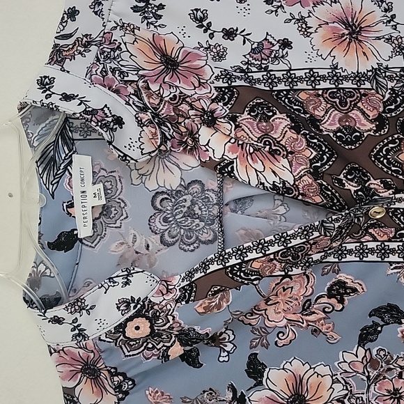 Perception Floral Multicolored Sleeveless Tunic Top M - Picture 2 of 11